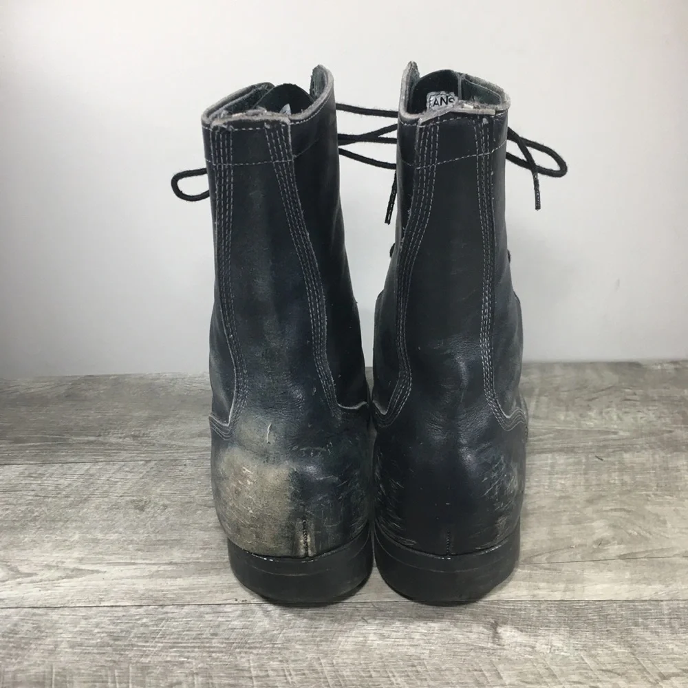 Vintage 90's Combat Work Steel Toe Punk Leather Motorcycle Biker Mens Boots 10 W